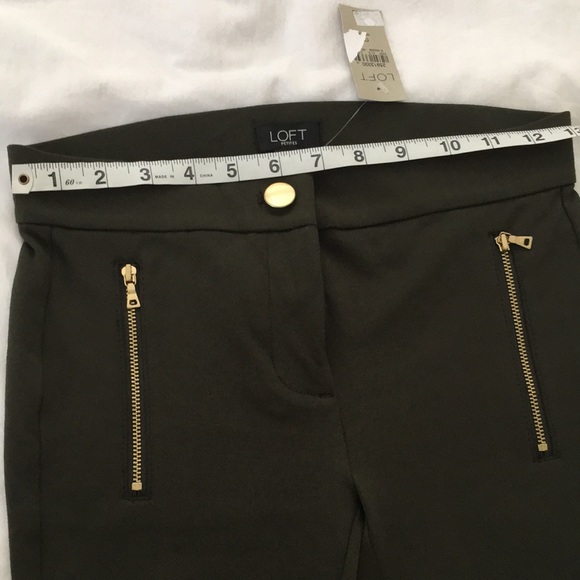 Loft Structured Leggings Pants with Gold Accents - Picture 2 of 3